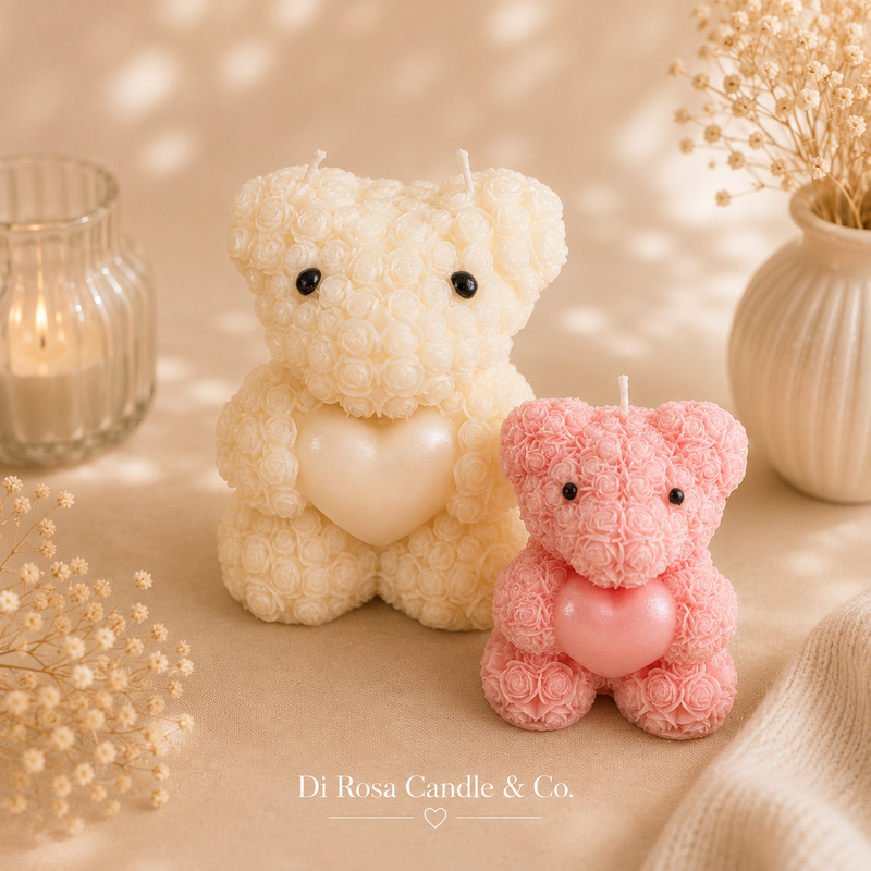 Teddy Heart Candle Medium-zoom-
