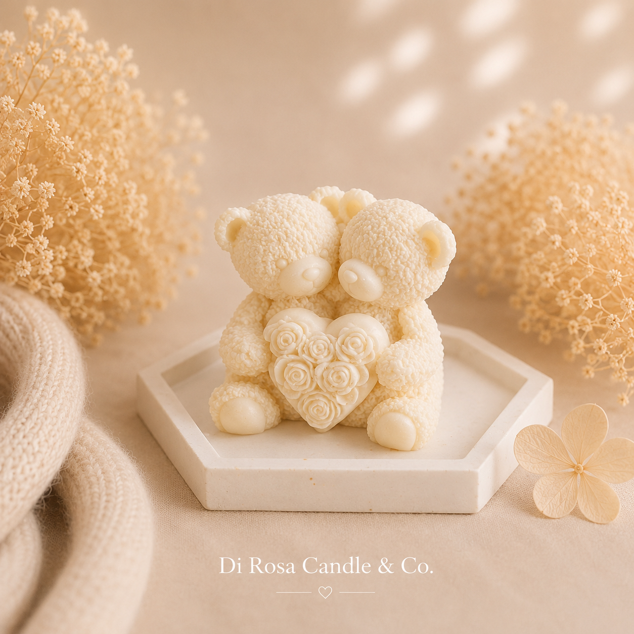 Teddy Double Love Candle-zoom-1