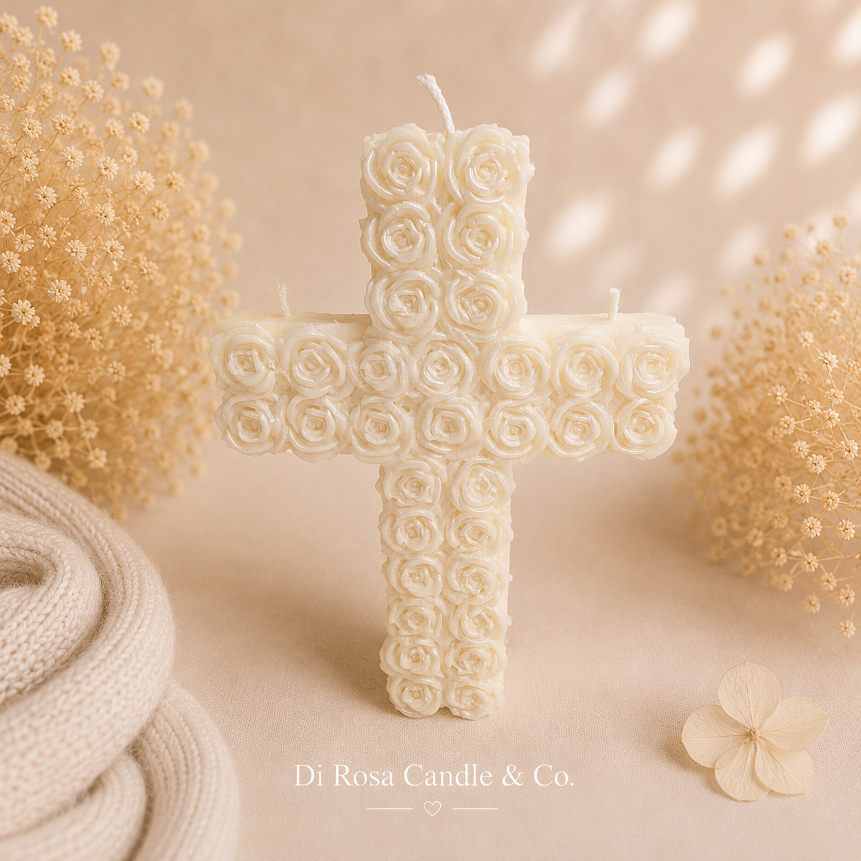 Rose Cross Candle