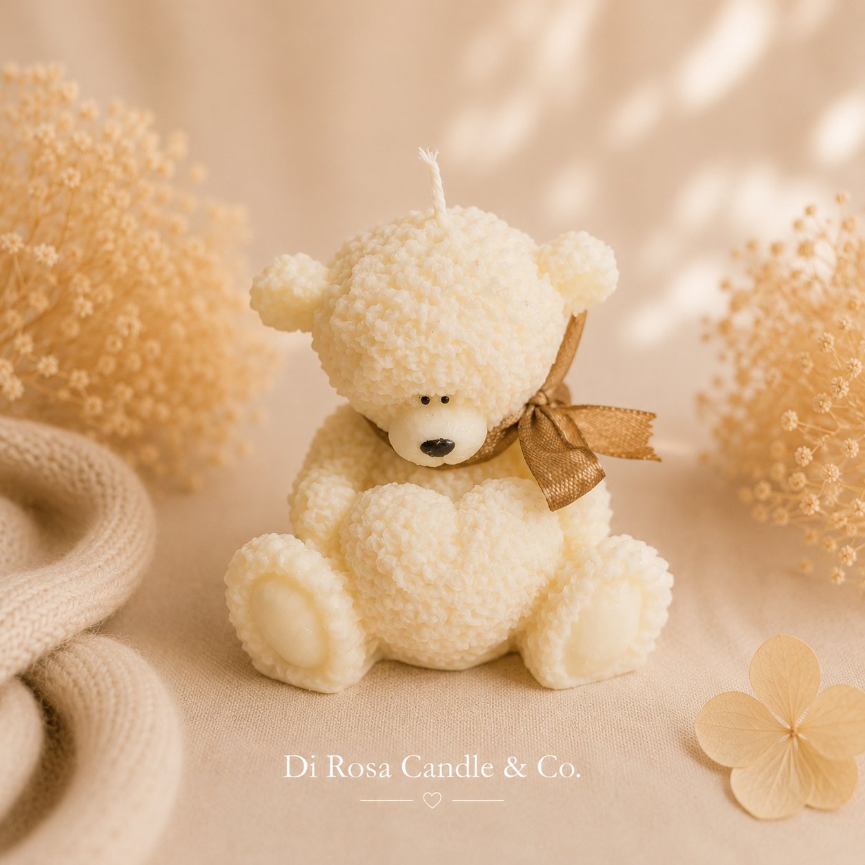 „Teddy mit Herz Kerze – liebevolle Geschenkidee „Little Bear with Heart“